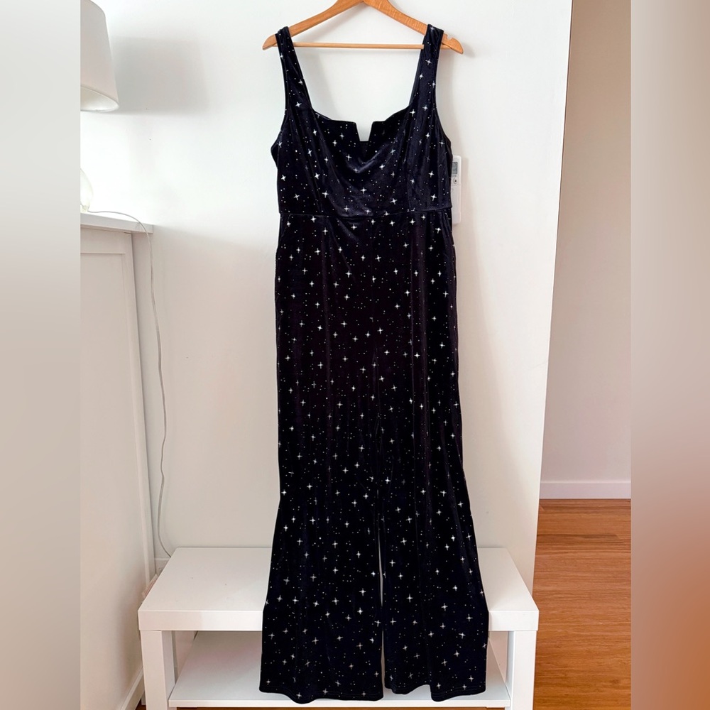 Cider Black Velvet Starry Night Jumpsuit 1XL - Picture 2 of 10
